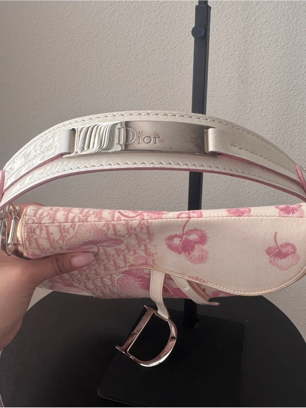 Vintage authentic Christian Dior 2004 PinkGirly Diorissimo Saddle Bag
